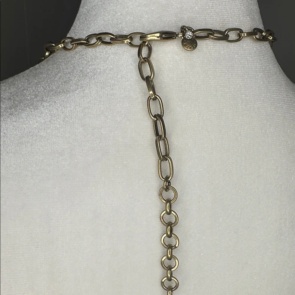 Vintage J. Crew Cobalt Blue Brûlée Faceted Bezel Set Collar Rhinestone Necklace - Picture 5 of 12